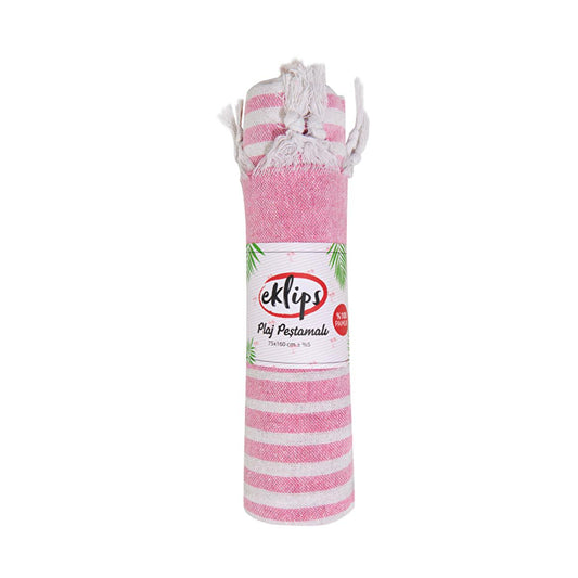 Eklips Pink Peshtemal Towel: Lightweight Turkish Beach, Spa & Hamam Towel - Stylish, Compact & Quick-Drying by Beauty Care Bag