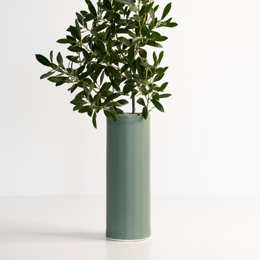 Bloom Vase, a handmade porcelain flower vase with a subtle oval rim