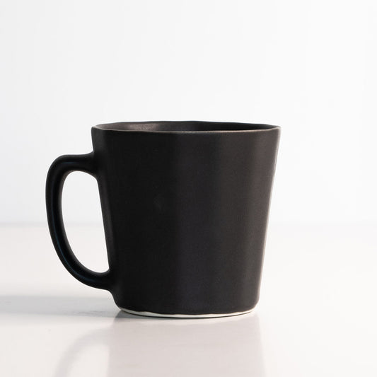 Monday Mug, a handmade oval porcelain coffee cup