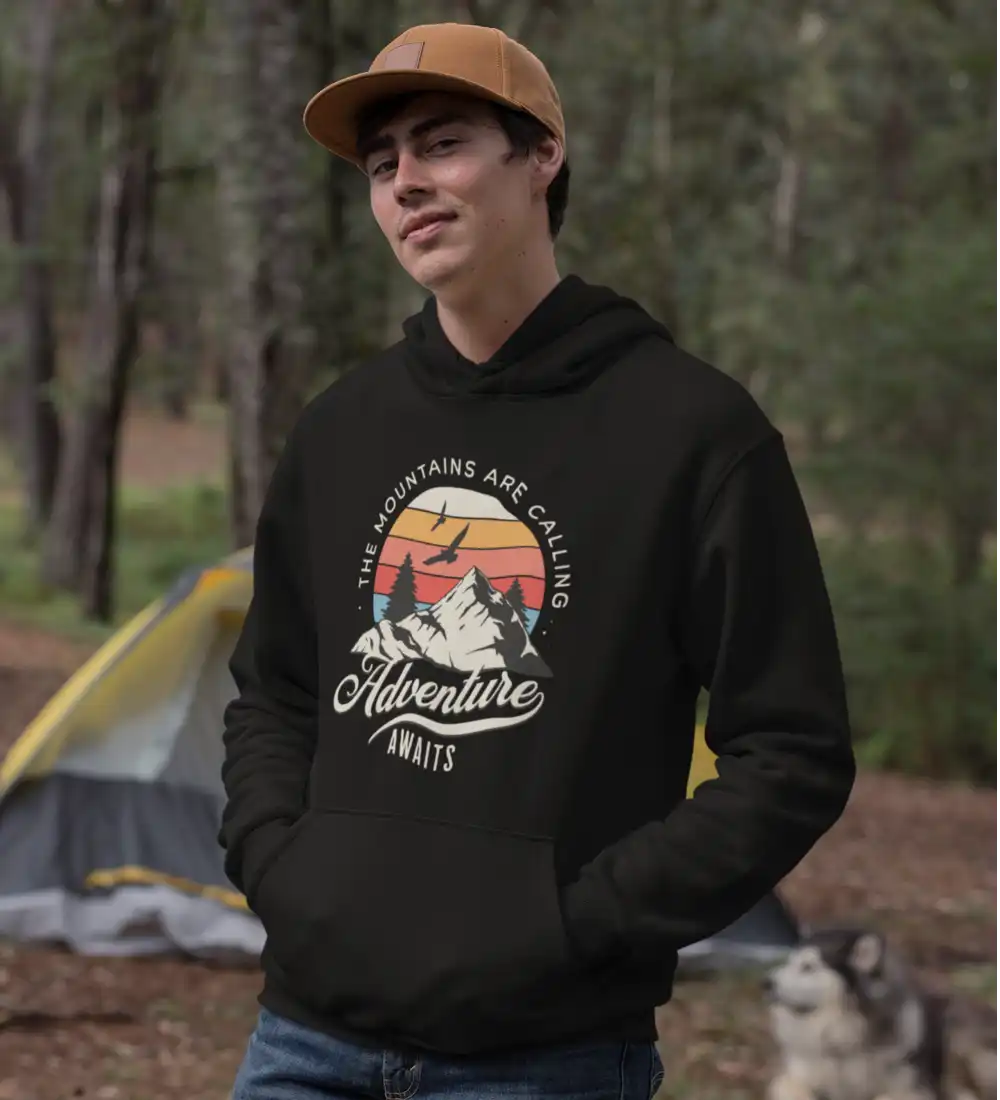 The Mountains Are Calling Unisex Hoodie by Outdoorzees