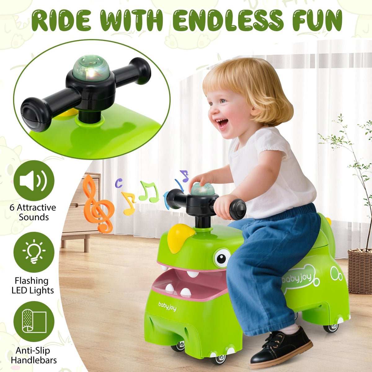 Toddler Ride on Toy Walking Sliding Car with Lights and Music by GBruno Store
