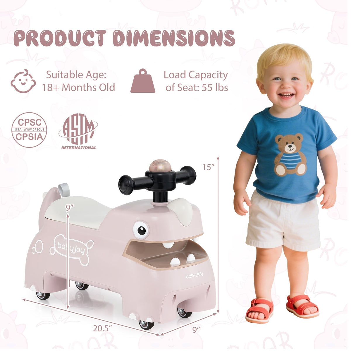 Toddler Ride on Toy Walking Sliding Car with Lights and Music by GBruno Store
