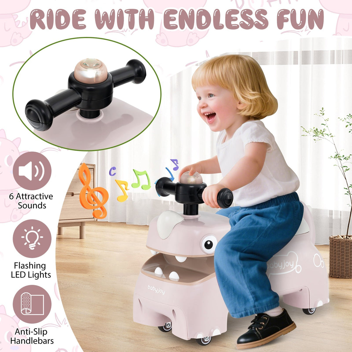 Toddler Ride on Toy Walking Sliding Car with Lights and Music by GBruno Store