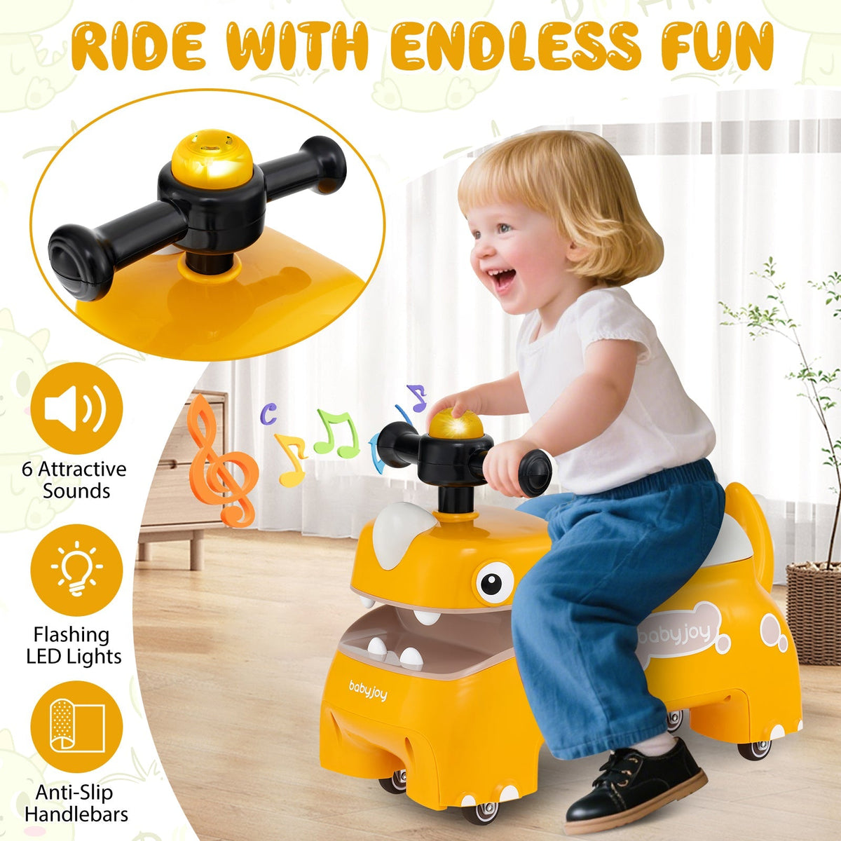 Toddler Ride on Toy Walking Sliding Car with Lights and Music by GBruno Store
