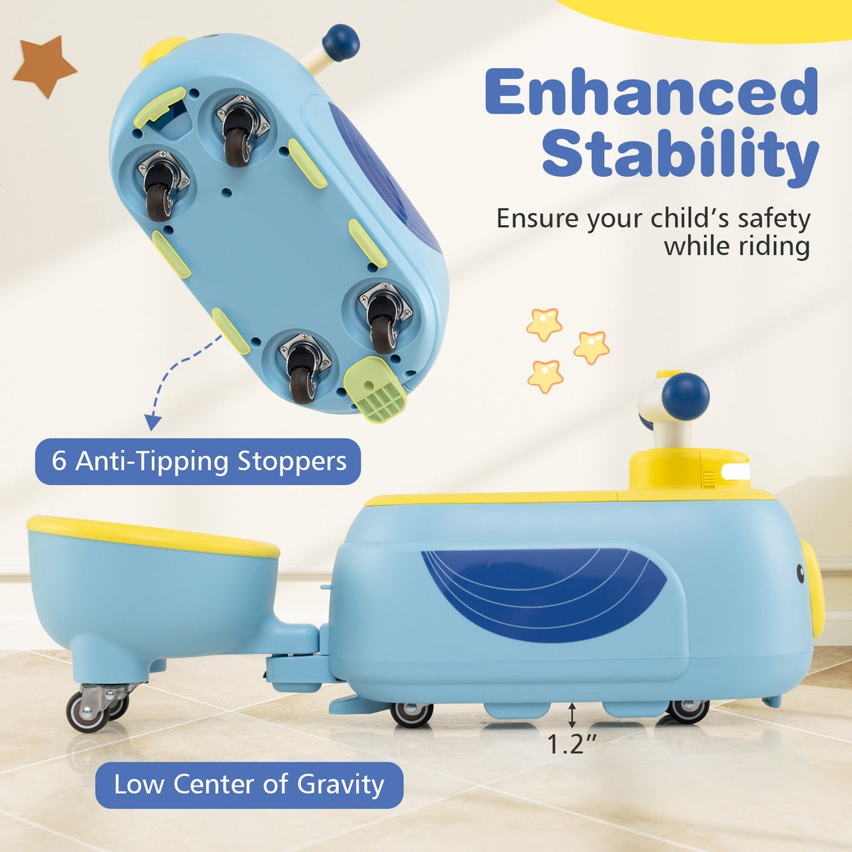Toddler Ride on Toy with Trailer and Light Music by GBruno Store