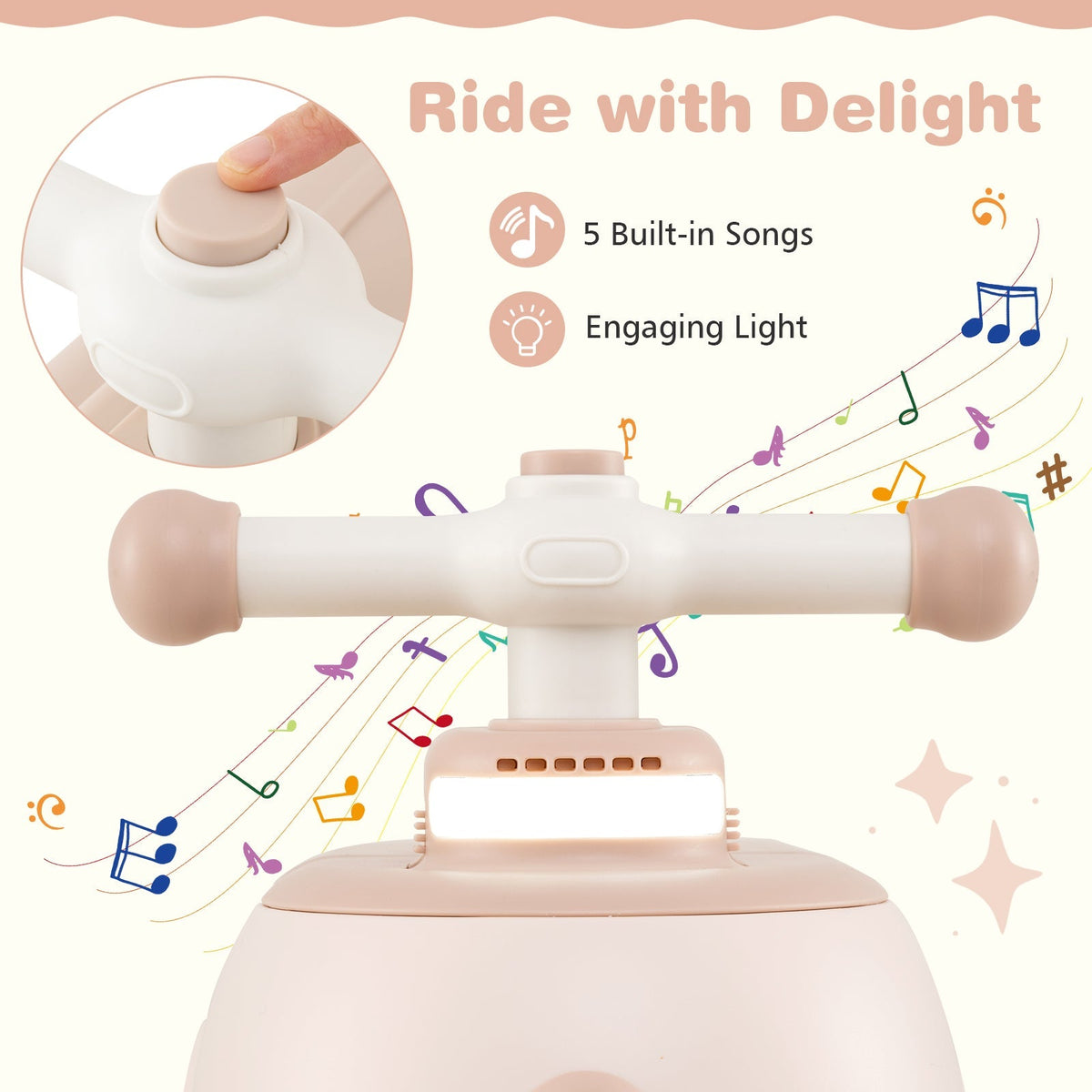 Toddler Ride on Toy with Trailer and Light Music by GBruno Store