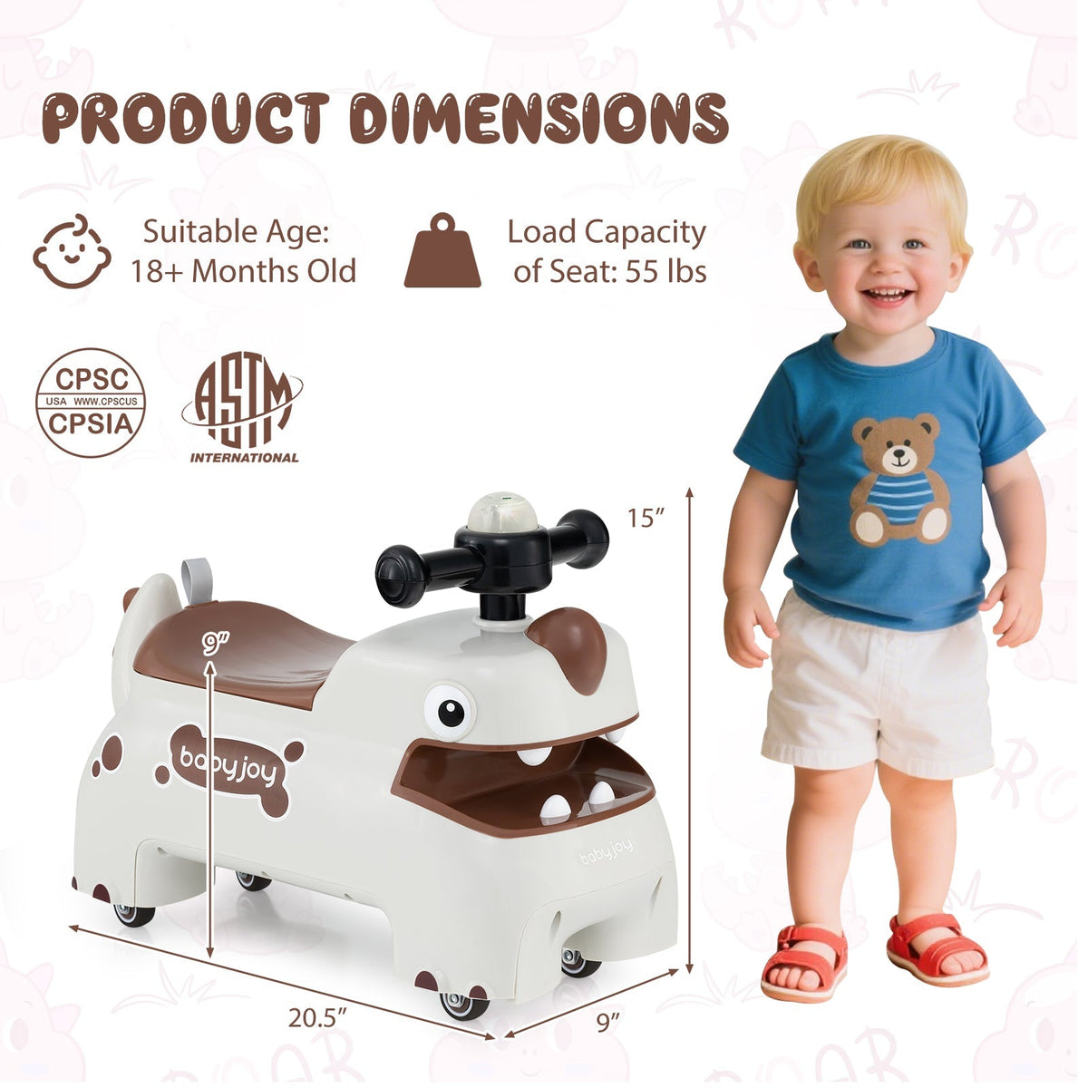 Toddler Ride on Toy Walking Sliding Car with Lights and Music by GBruno Store