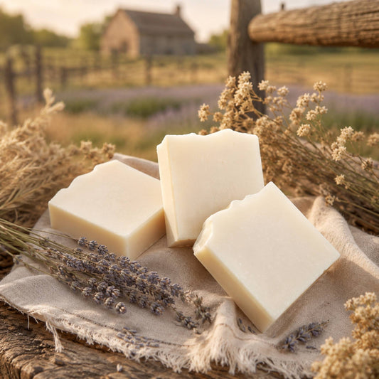 Fragrance Free Handmade Tallow + Goat Milk Soap Bar Trio by Pretty farm girl