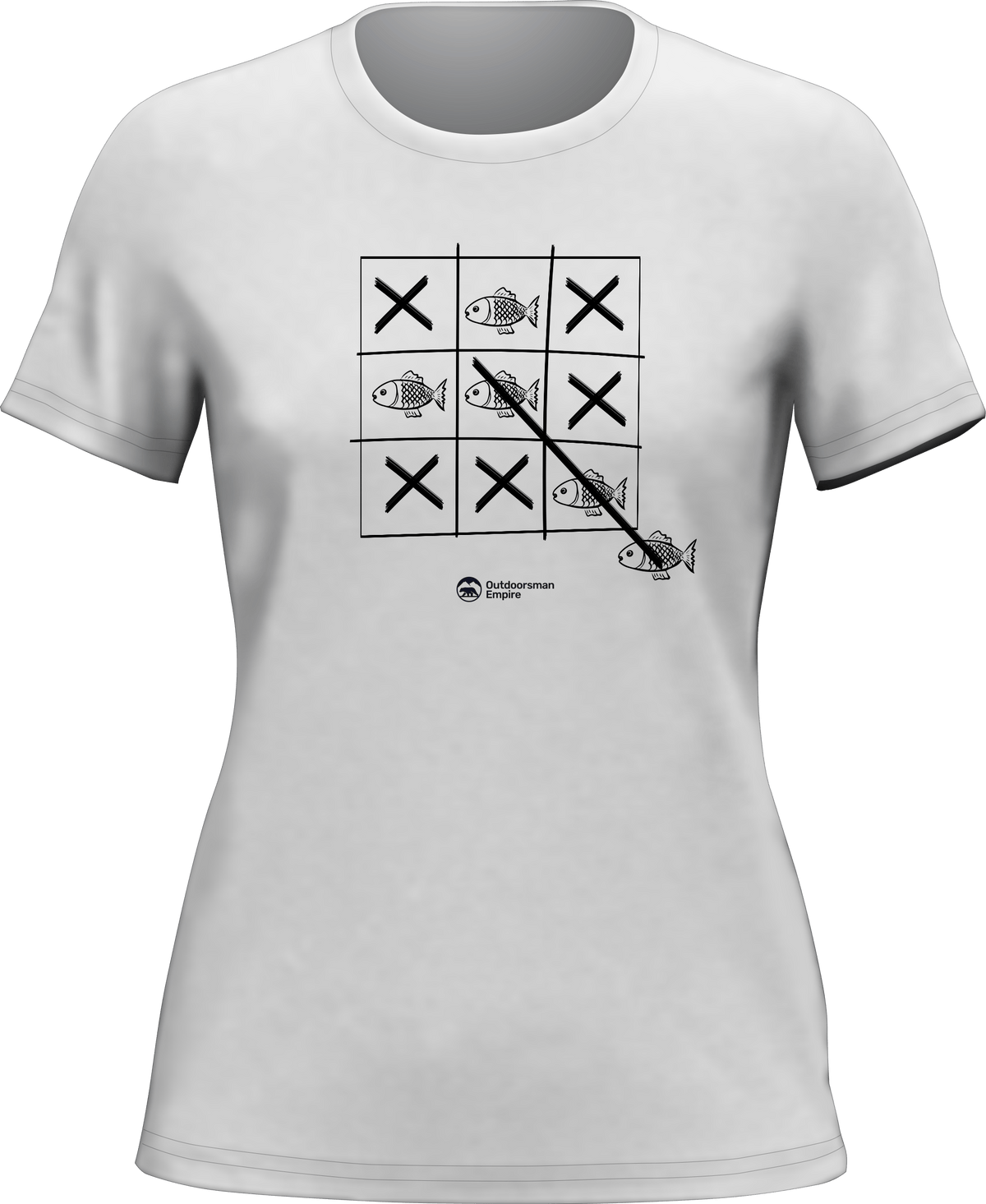 Fish Tick Tack Toe T-Shirt for Women by Outdoorzees