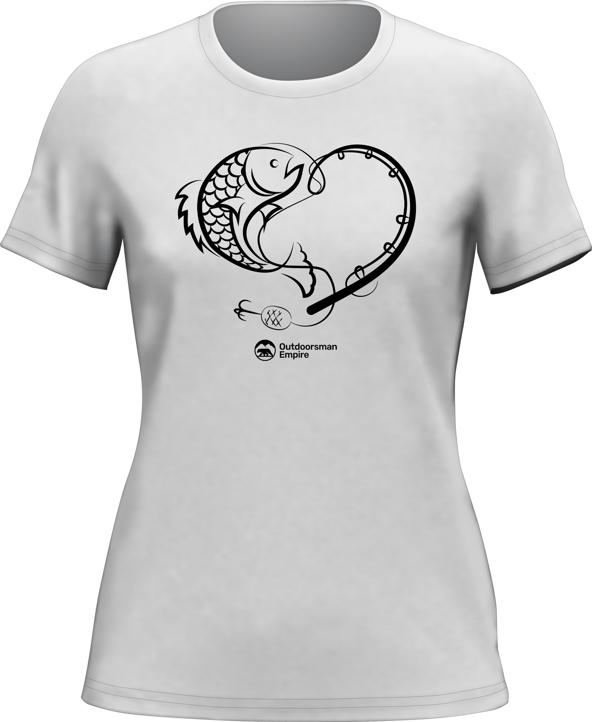Fishing Heart T-Shirt for Women by Outdoorzees