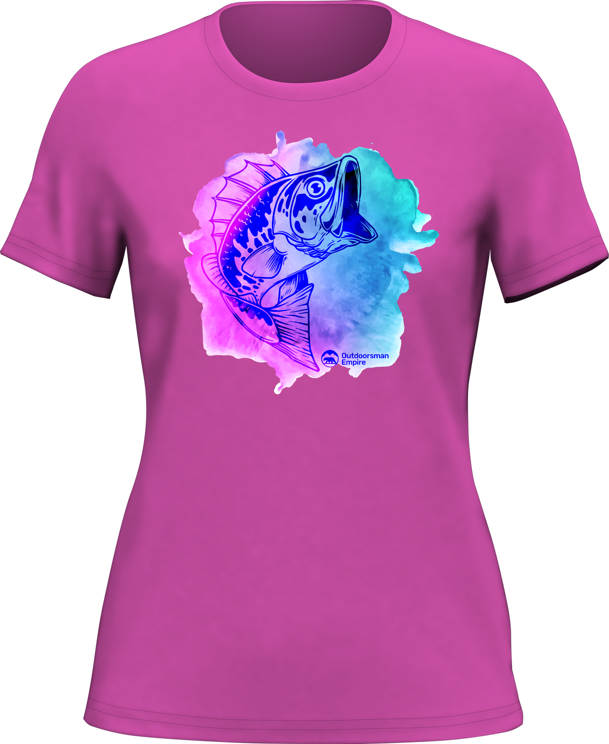 Watercolor Fishing T-Shirt for Women by Outdoorzees