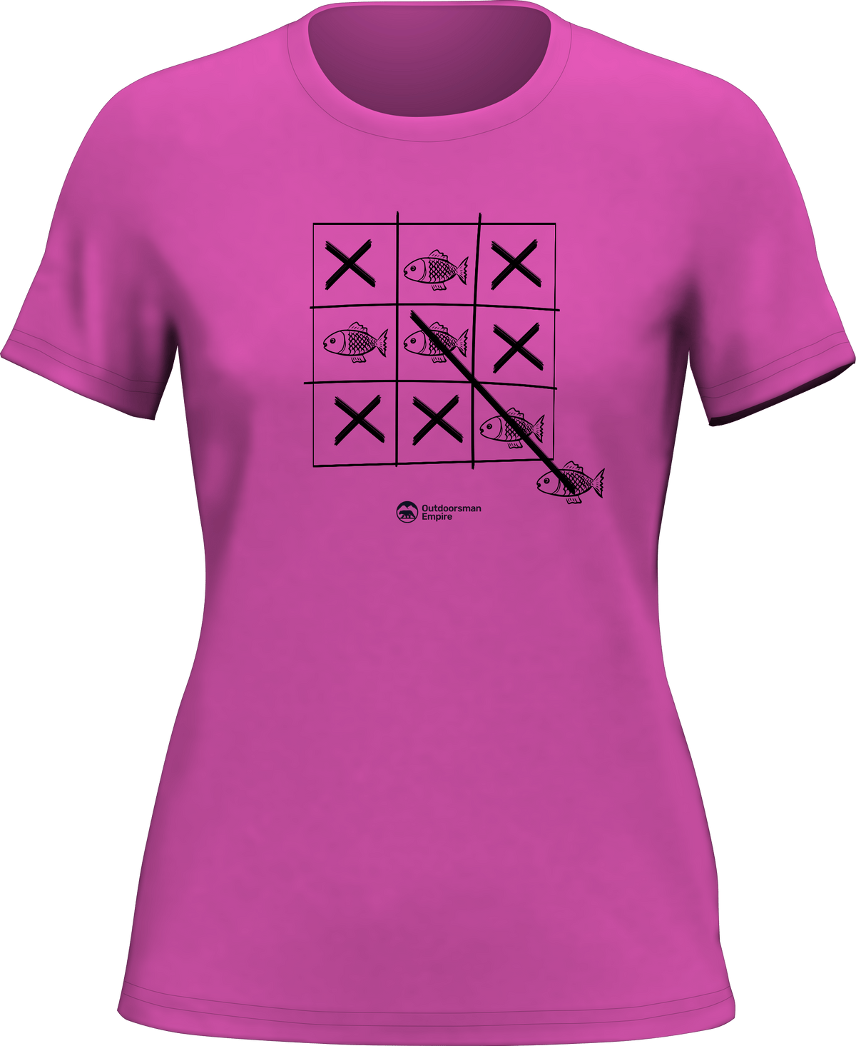 Fish Tick Tack Toe T-Shirt for Women by Outdoorzees