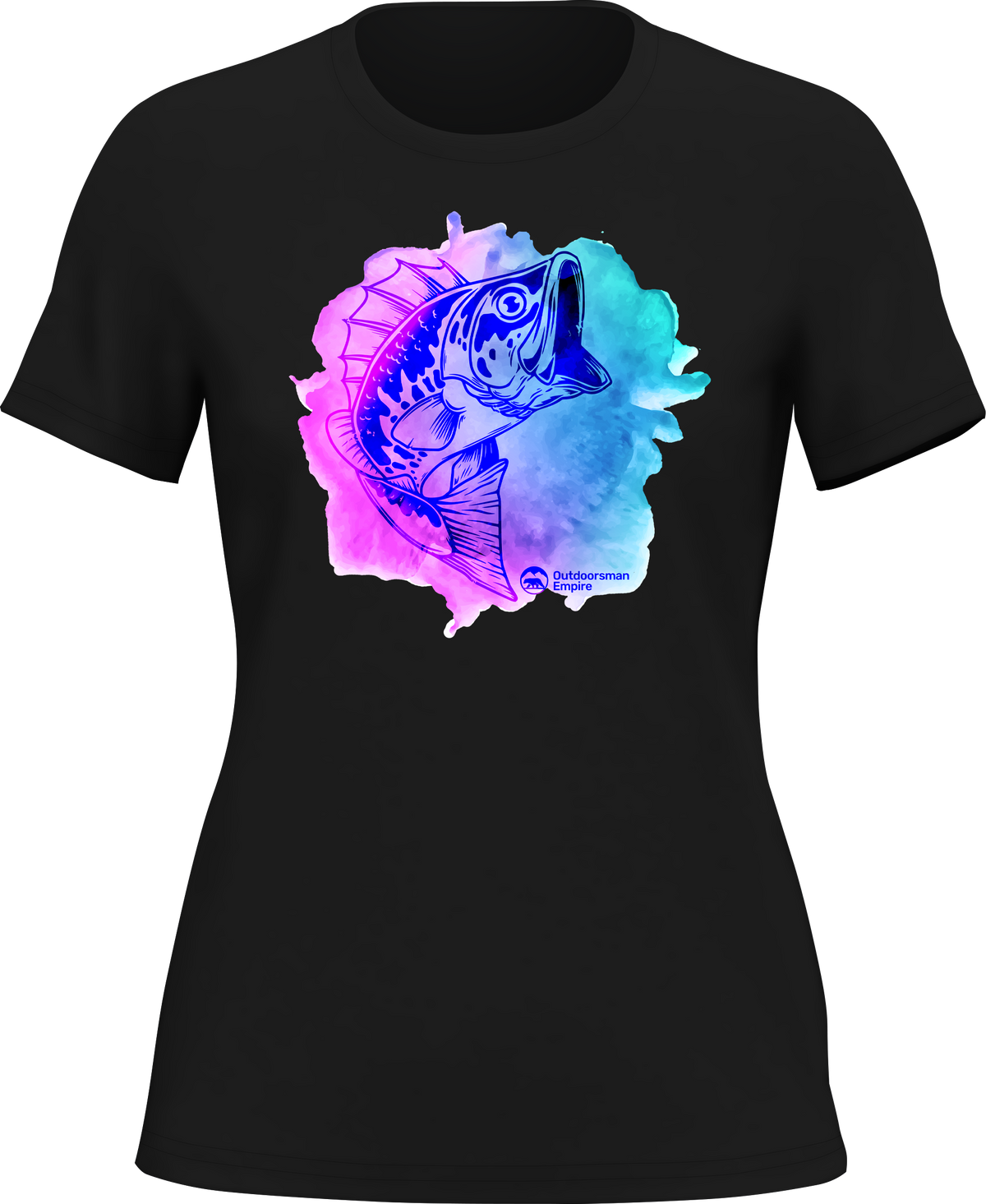 Watercolor Fishing T-Shirt for Women by Outdoorzees