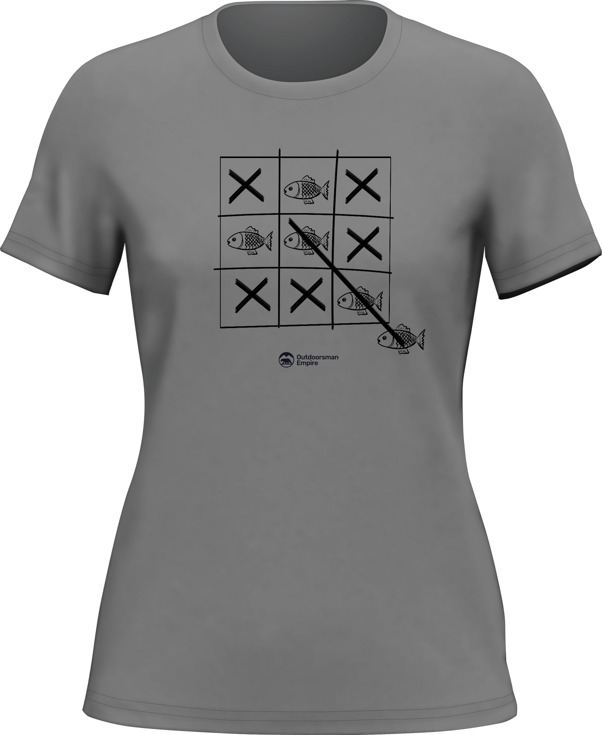 Fish Tick Tack Toe T-Shirt for Women by Outdoorzees