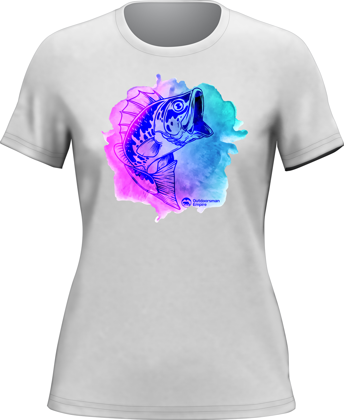 Watercolor Fishing T-Shirt for Women by Outdoorzees
