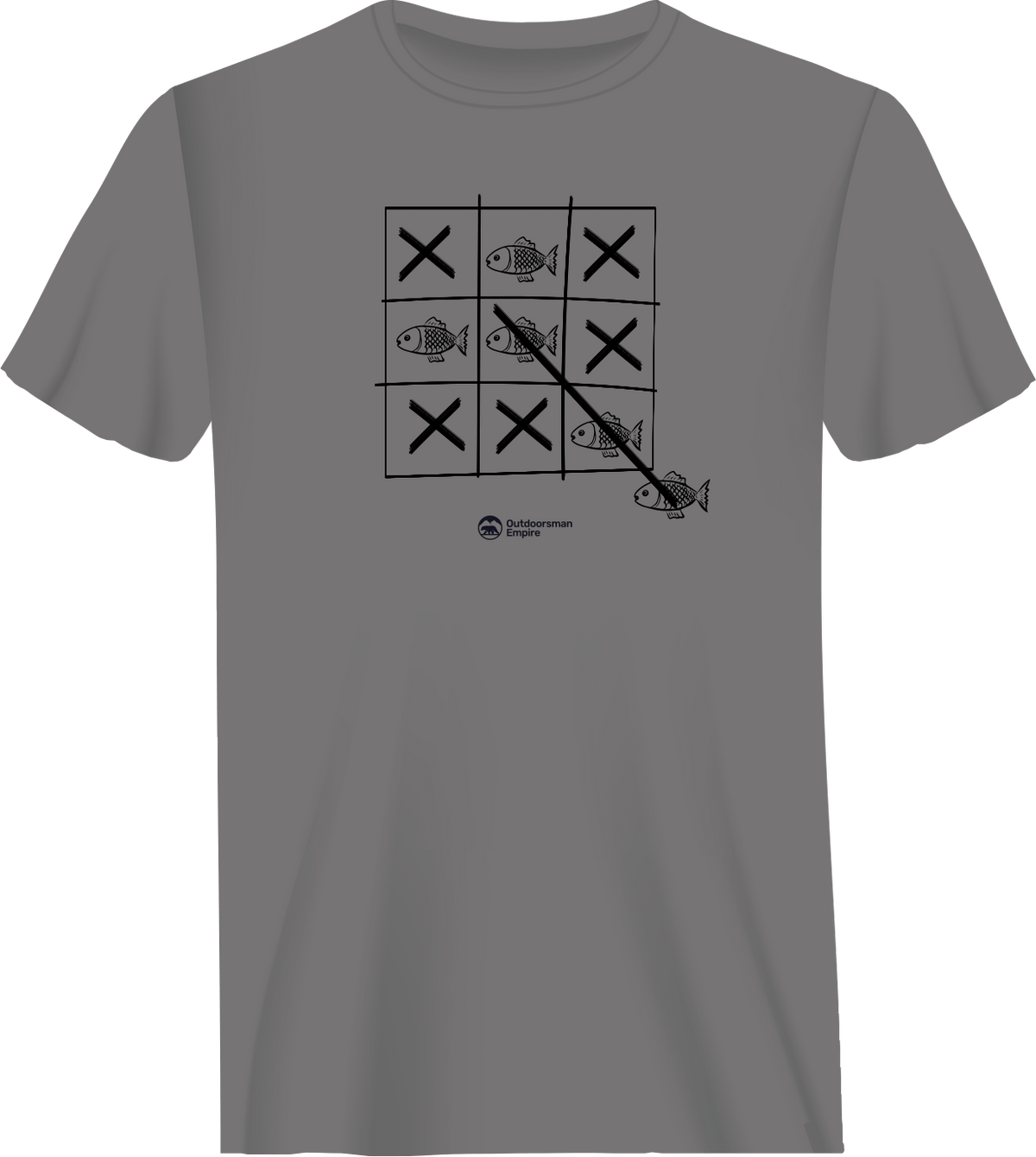 Fish Tick Tack Toe Man T-Shirt by Outdoorzees