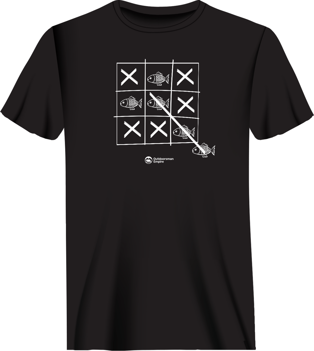 Fish Tick Tack Toe Man T-Shirt by Outdoorzees