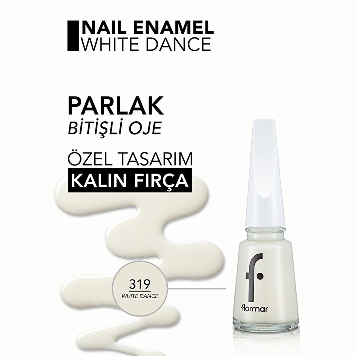 Flormar High Pigment White Nail Polish: Long Lasting, Chip Resistant, Glossy Finish & Enriched with Minerals for Nail Care by Beauty Care Bag