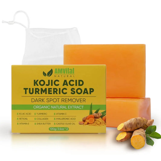 Turmeric Kojic Soap for Dark Spots & Even Tone (2-Pack) by AMVital