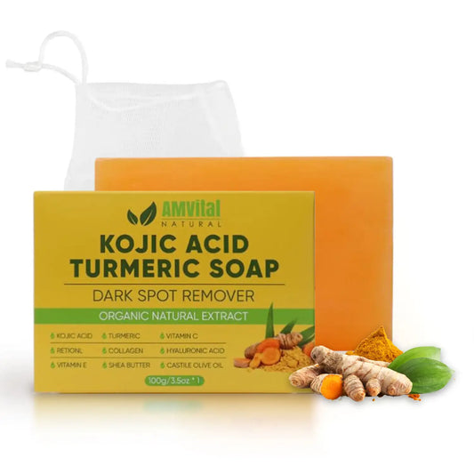 AMVital Turmeric Kojic Acid Soap Bar — Dark Spot & Mark Fading Soap by AMVital