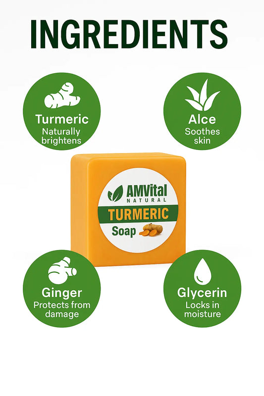 Turmeric Soap Bar for Glowing Clear Skin (2-Pack) by AMVital