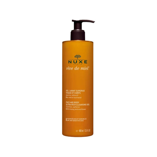 Nuxe Ultra-Rich Cleansing Gel - 400ml Face and Body Wash for Dry, Sensitive Skin - Hydrating Skincare by Beauty Care Bag