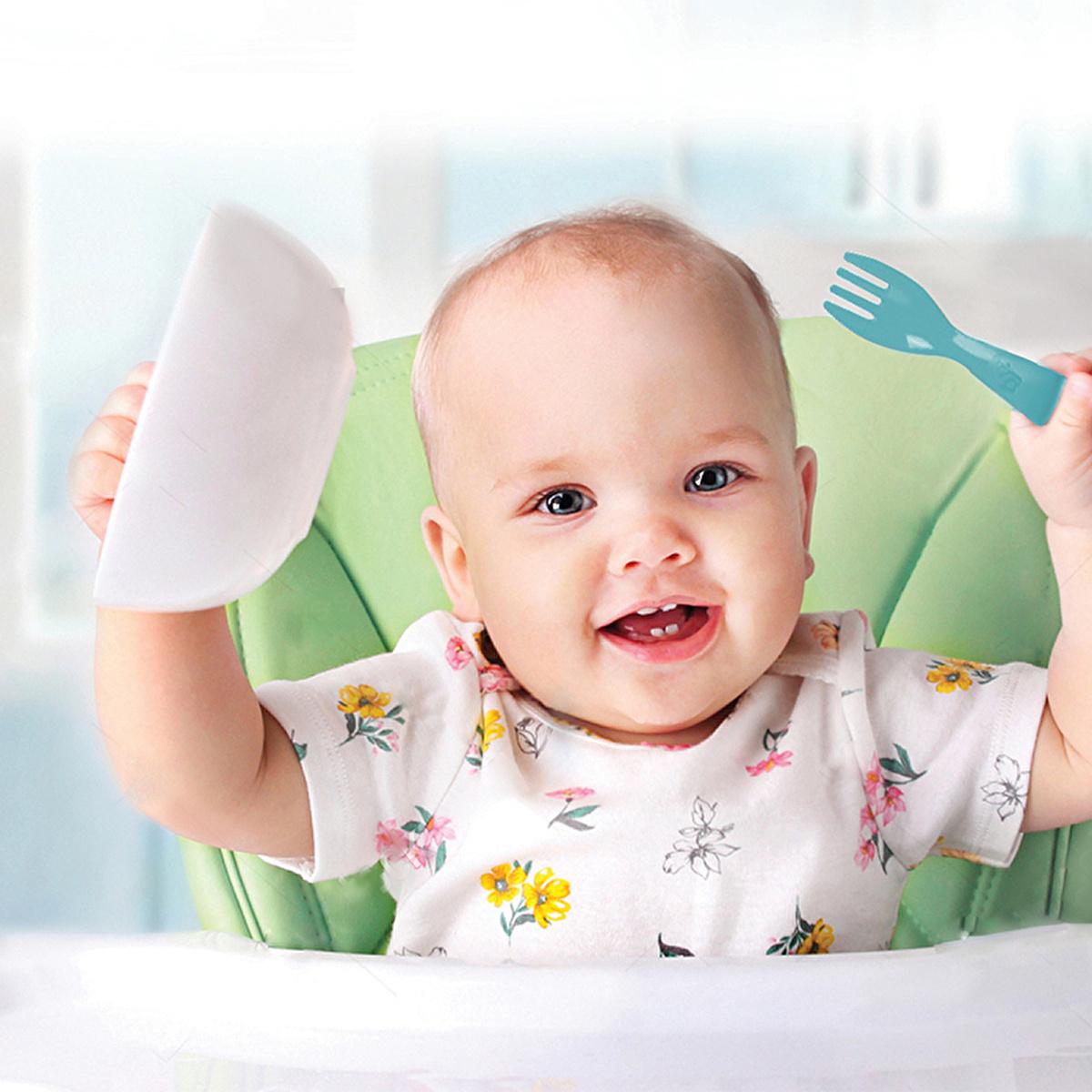 Babyjem Baby Utensil Set - Soft Baby Cutlery & Dishwasher Safe Feeding Tools for Self-Feeding Infants by Beauty Care Bag
