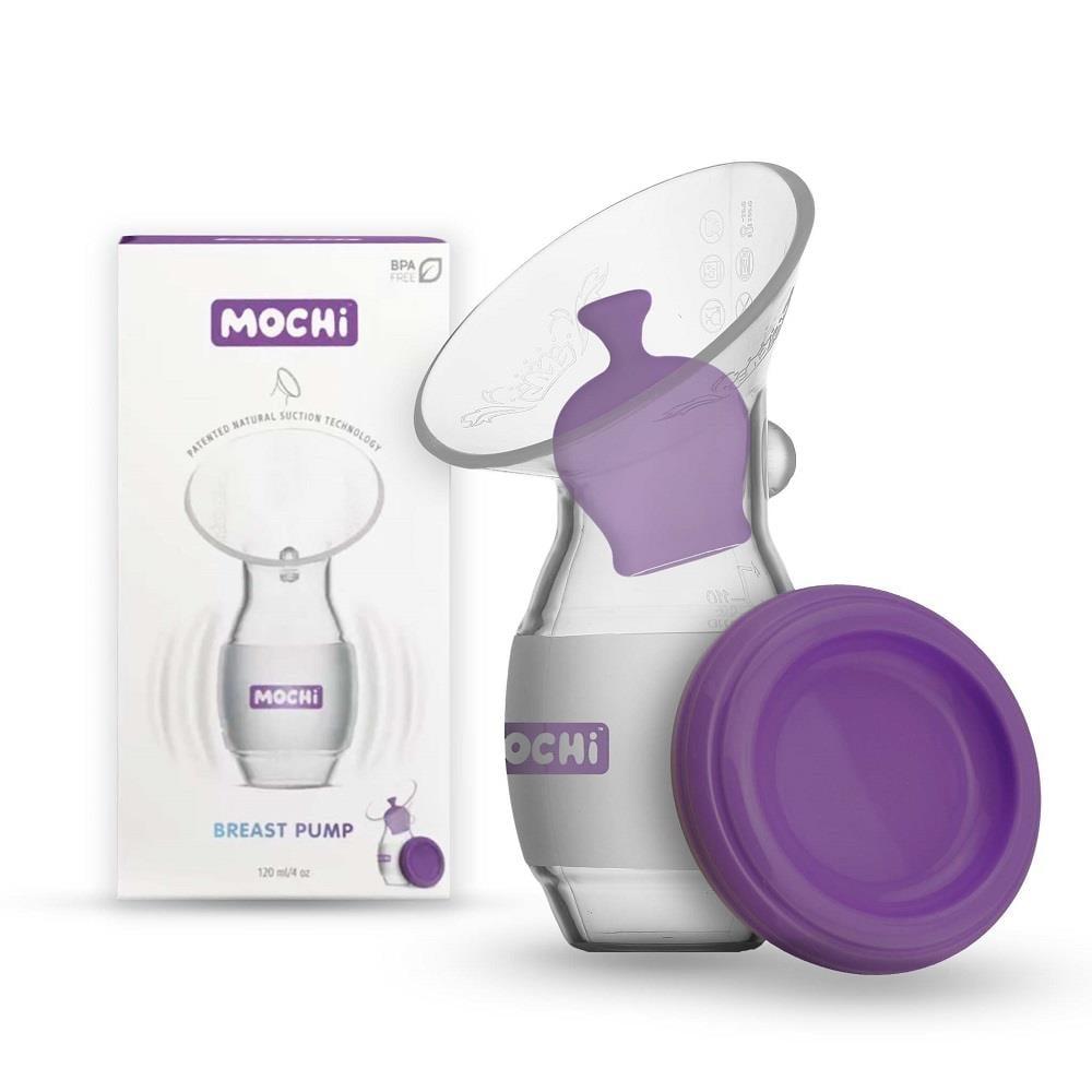 Mochi Hands-Free Silicone Breast Pump - Natural Suction, Easy Clean Milk Collector, Portable Lactation Aid - 4oz Capacity by Beauty Care Bag