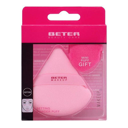 Beter Triangle Makeup Puff Set for Flawless Finish 2-Pack by Beauty Care Bag