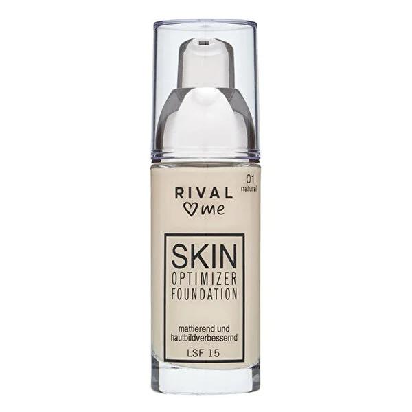 Rival Loves Me: Natural Skin Optimizer Foundation - SPF UV Protection, Anti-Aging, Flawless Radiant Skin, Dermatologically Tested, All Skin Types by Beauty Care Bag