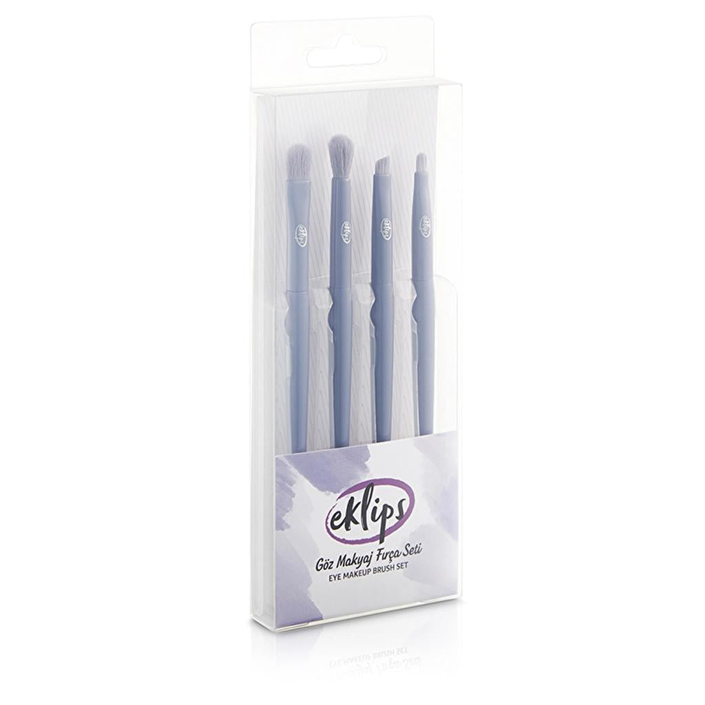 Eklips 4-Piece Eye Makeup Brush Set for Precise Blending by Beauty Care Bag