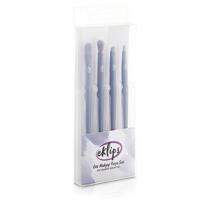Eklips 4-Piece Eye Makeup Brush Set for Precise Blending by Beauty Care Bag