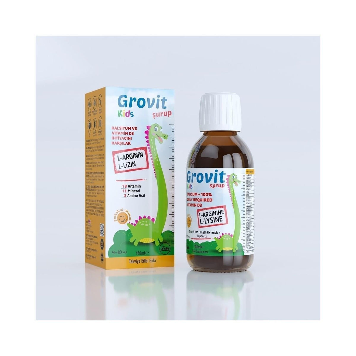 Ferr Pharma Grovit Kids multivitamin syrup for children, 5.07 fl oz