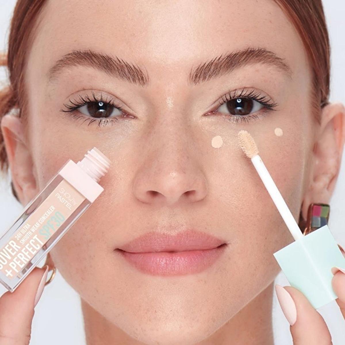 Pastel Cover+Perfect Concealer SPF30: Full Coverage, Long Lasting & Moisturizing Nude Pink Concealer for Flawless Sun Protection by Beauty Care Bag