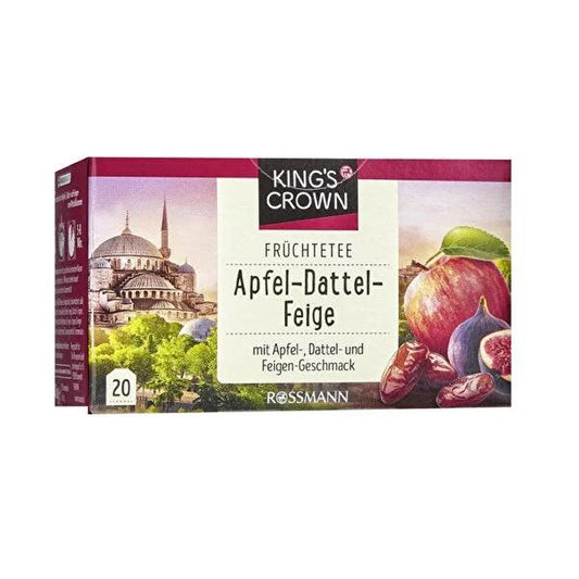 King's Crown Apple Date Fig Fruit Tea - 20x2gr Packets | Caffeine-Free, Healthy Tea Options by Beauty Care Bag