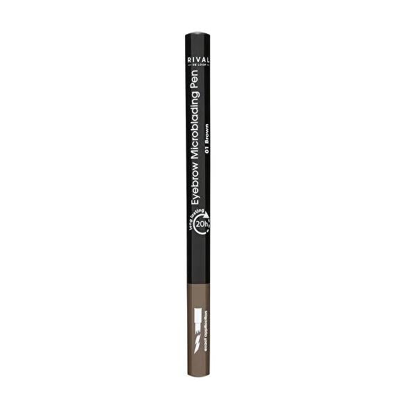 Rival de Loop Microblading Eyebrow Pencil Brown 1.1 ml - Precise Eyebrow Grooming with Liquid Formula by Beauty Care Bag