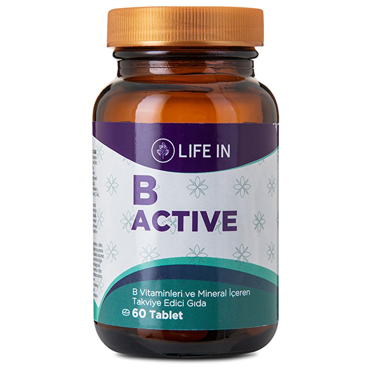 Life In B-Aktif: MultiVitamin Tablet with Vitamin C, Biotin, Zinc, Folate & Magnesium - For Hair, Skin & Nails, 30 Tablets by Beauty Care Bag