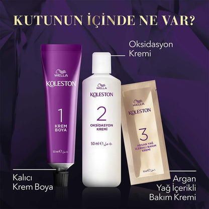 Wella Koleston Intense Hair Dye - 100% Grey Coverage, Long-Lasting Color with Argan Oil by Beauty Care Bag