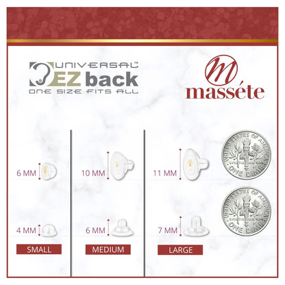 Universal EZback Earring Backs Soft Clear Silicone by Massete