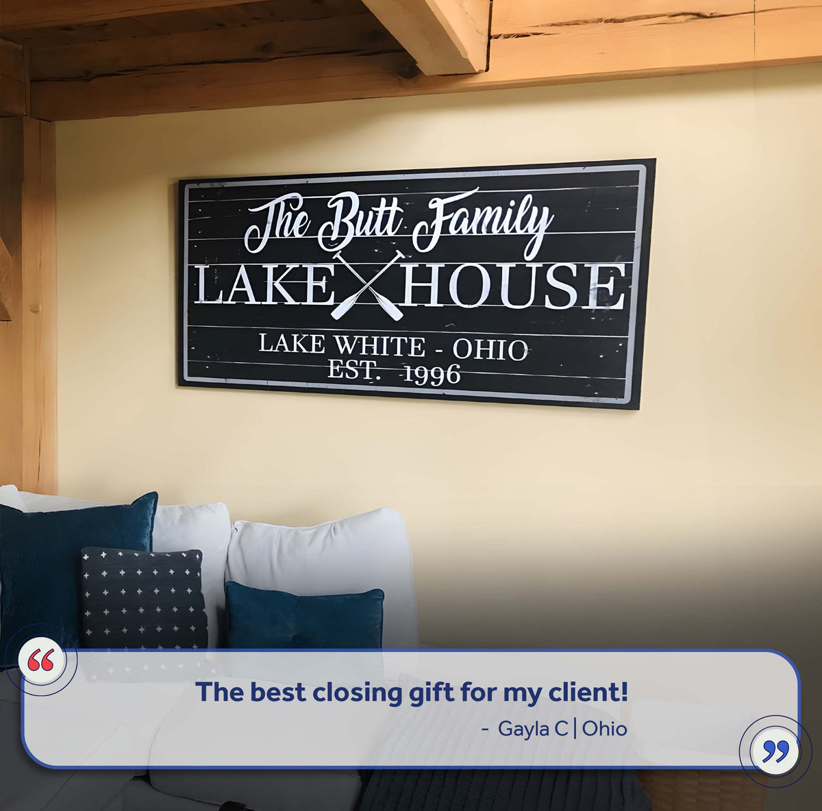 Family Lake House Paddle Sign II by Tailored Canvases