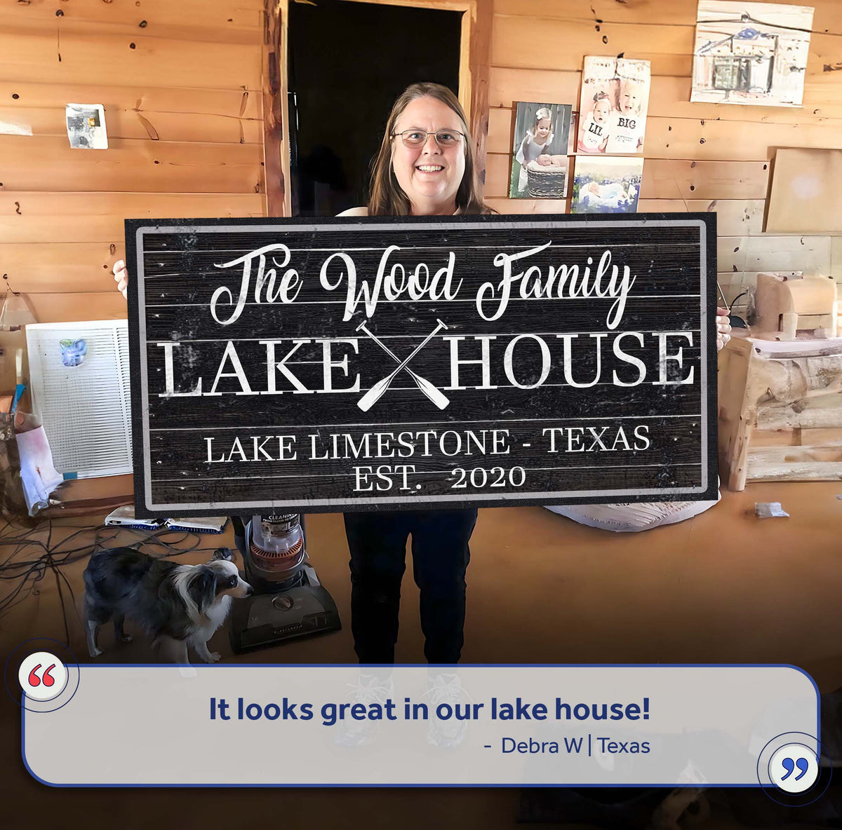 Family Lake House Paddle Sign II by Tailored Canvases