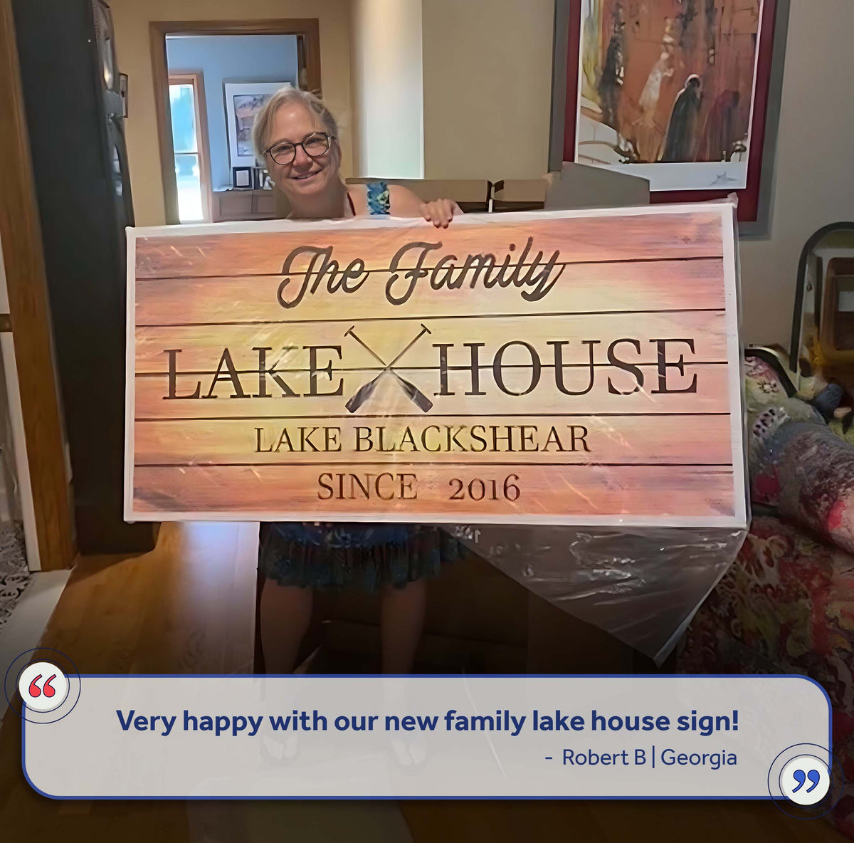 Family Lake House Paddle Sign III by Tailored Canvases