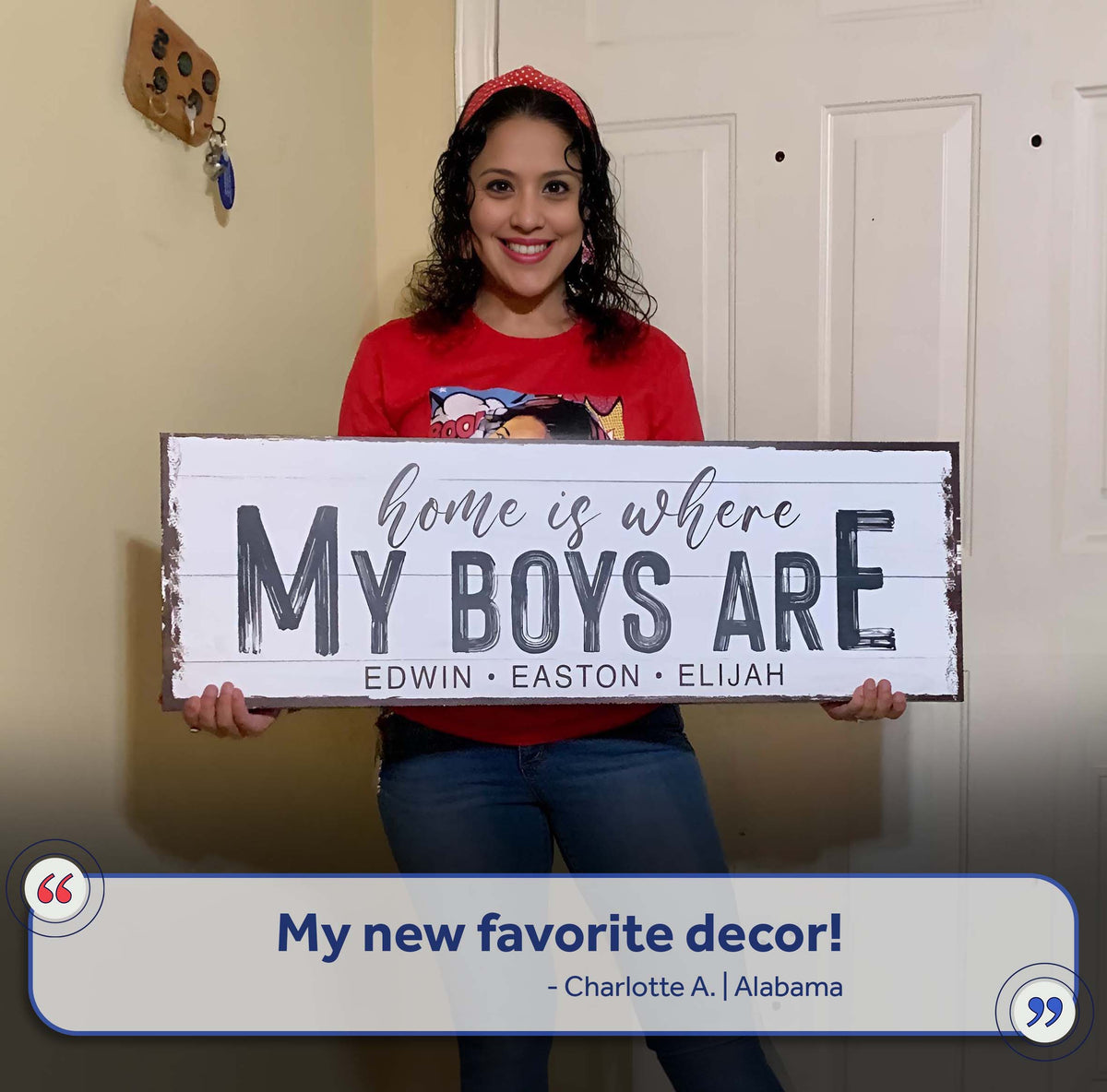 Home Is Where My Boys Are Family Sign by Tailored Canvases