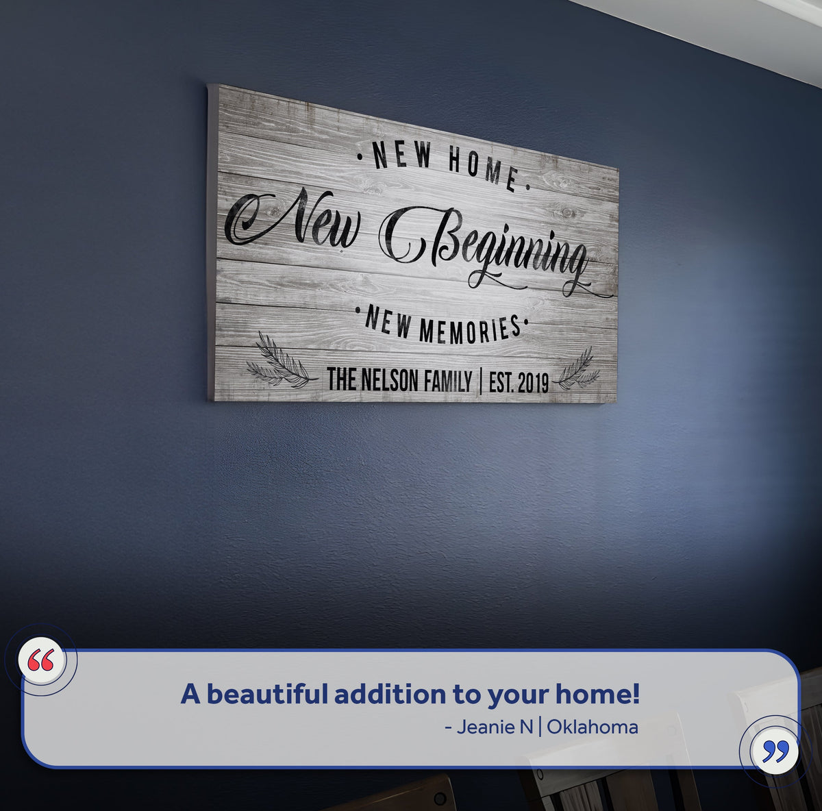 New Home Sign by Tailored Canvases