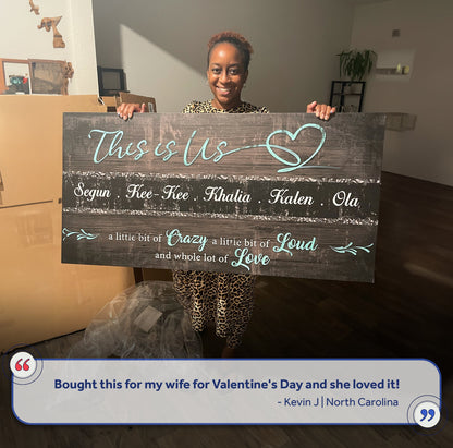 This is Us Family Sign by Tailored Canvases