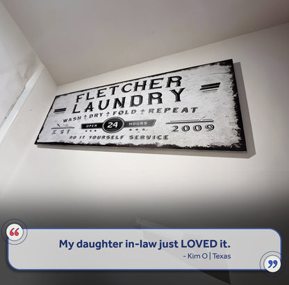 Personalized Laundry Room Sign by Tailored Canvases