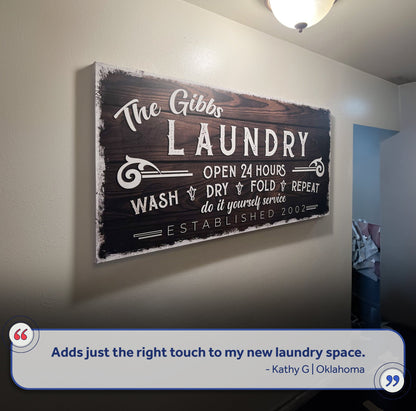 Personalized Laundry Room Sign III by Tailored Canvases