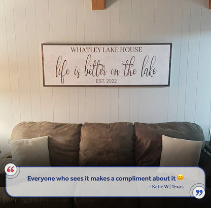 Life Is Better On The Lake Sign II by Tailored Canvases