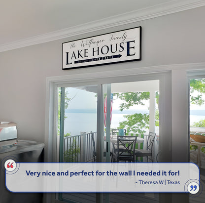 Family Lake House Arrow Sign III by Tailored Canvases