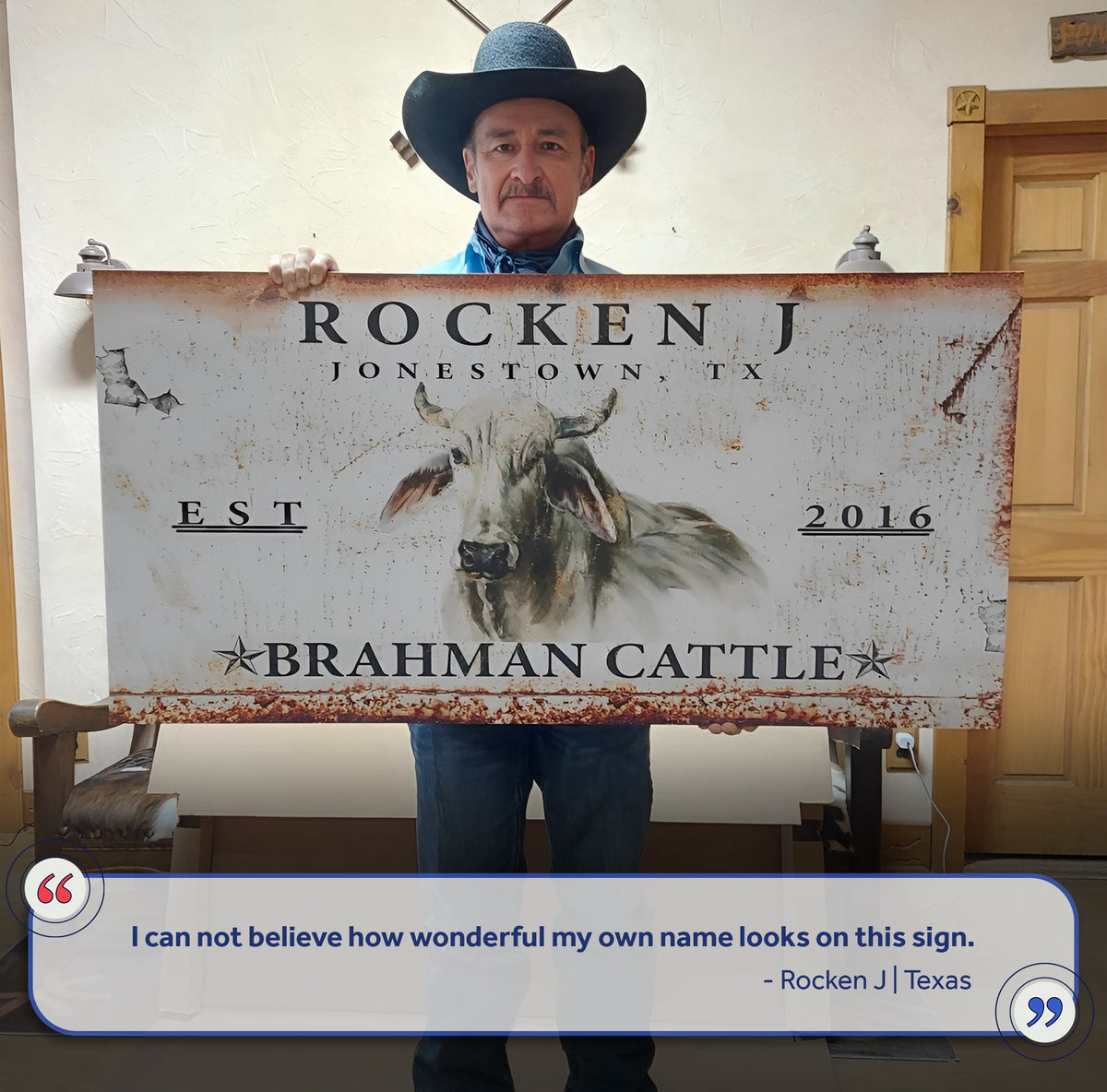 Brahman Cattle Sign II by Tailored Canvases